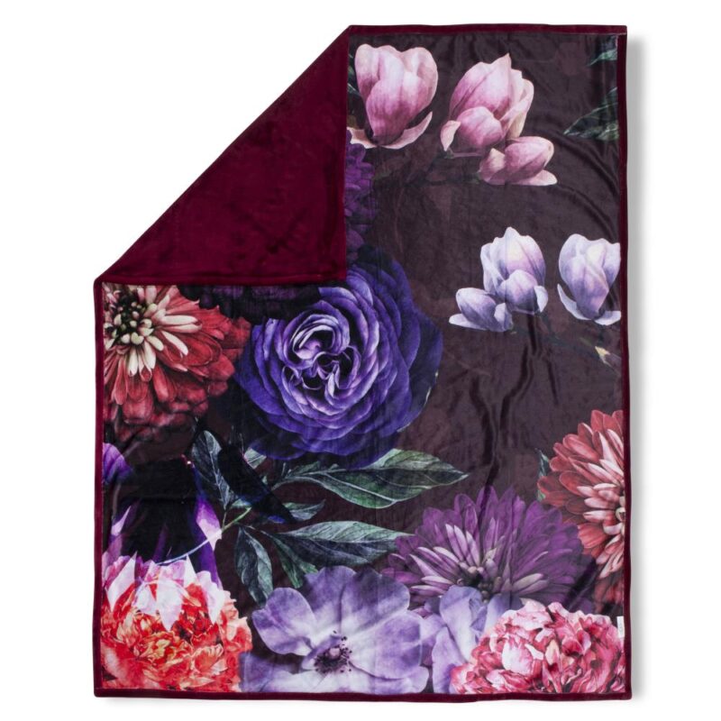 Descanso plaid Bloomie - Rood - 130 x 160 cm - 100% Polyester