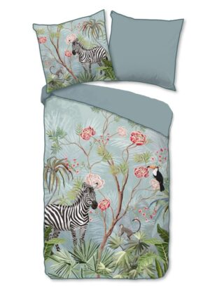 Descanso dekbedovertrek Yasmin - Blauw - 200 x 200 cm - 100% organisch katoen