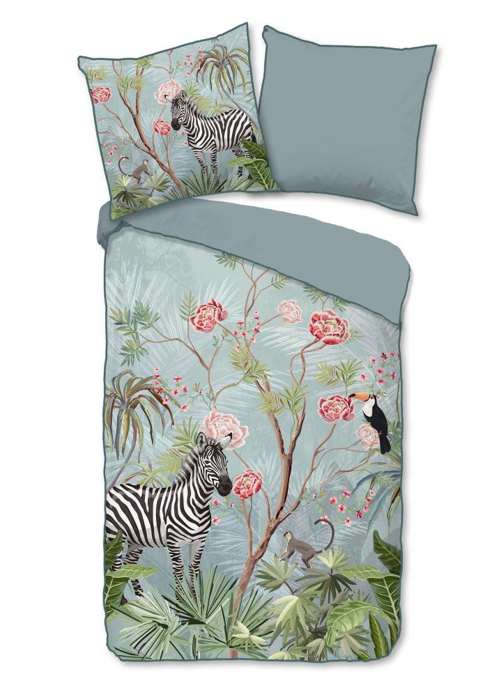 Descanso dekbedovertrek Yasmin - Blauw - 200 x 200 cm - 100% organisch katoen