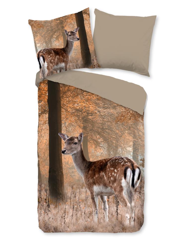 Good Morning Dekbedovertrek "Gavin" - Bruin - (155x220 cm) - 100% Katoen