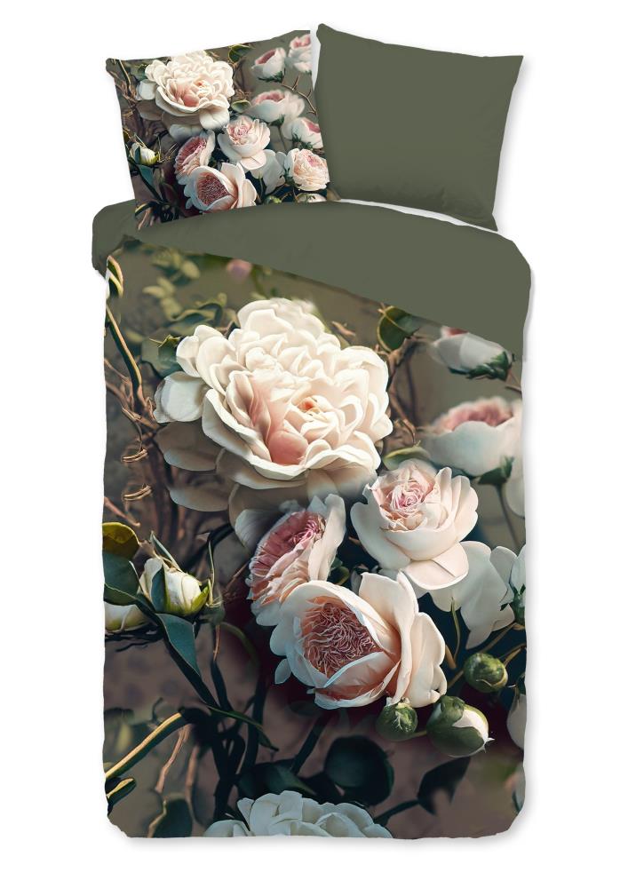 White Roses overtrek van Pure, 140 x 220 cm, kussensloop 60 x 70 cm
