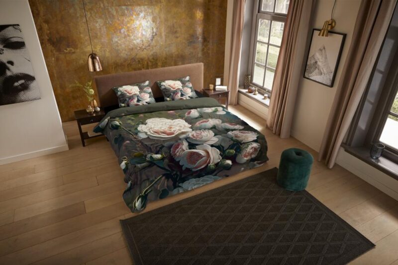 100% Polyester dekbedset White Roses van Pure in 140 x 220 cm