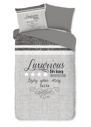 Pure dekbedovertrek Suite - Grijs - 140 x 220 cm - 100% Polyester