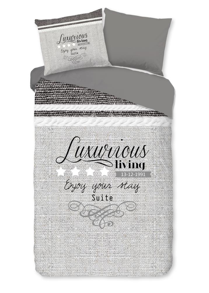 Pure dekbedovertrek Suite - Grijs - 140 x 220 cm - 100% Polyester