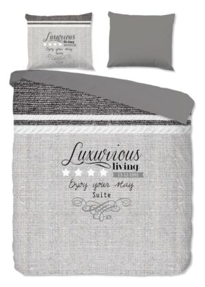 Pure dekbedovertrek Suite - Grijs - 200 x 220 cm - 100% Polyester