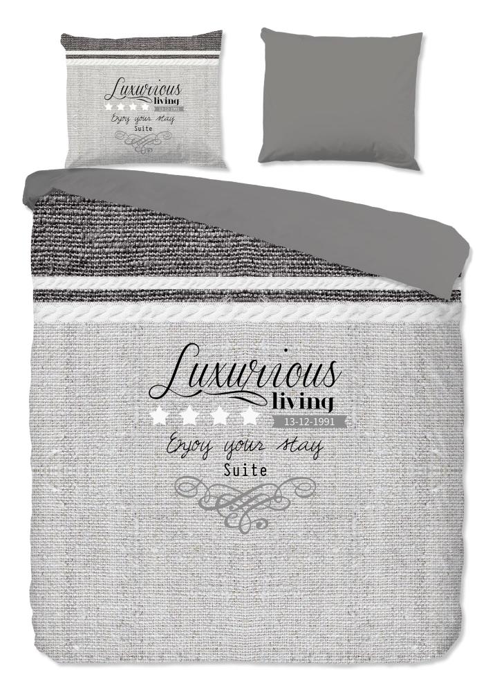 Pure dekbedovertrek Suite - Grijs - 200 x 220 cm - 100% Polyester