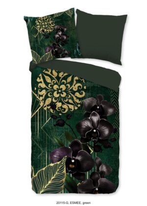 Good Morning dekbedovertrek Esmee - Groen - 155 x 220 cm - 100% katoen