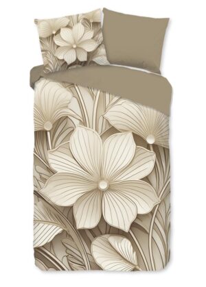 Good Morning dekbedovertrek Artdeco - Bruin - 140 x 220 cm - 100% katoen