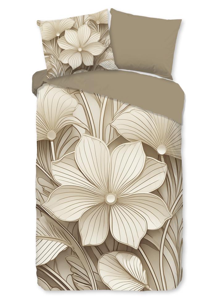 Good Morning Dekbedovertrek "Artdeco" - Bruin - (140x220 cm) - 100% Katoen
