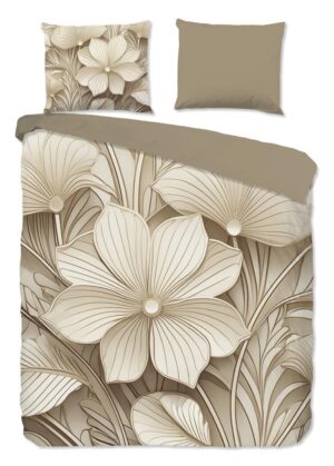 Good Morning dekbedovertrek Artdeco - Bruin - 200 x 220 cm - 100% katoen