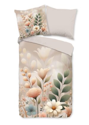 Good Morning dekbedovertrek Ingrid - Bruin - 155 x 220 cm - 100% katoen