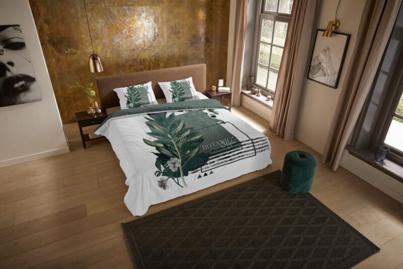 100% Polyester dekbedset Green Boho van Pure in 140 x 220 cm