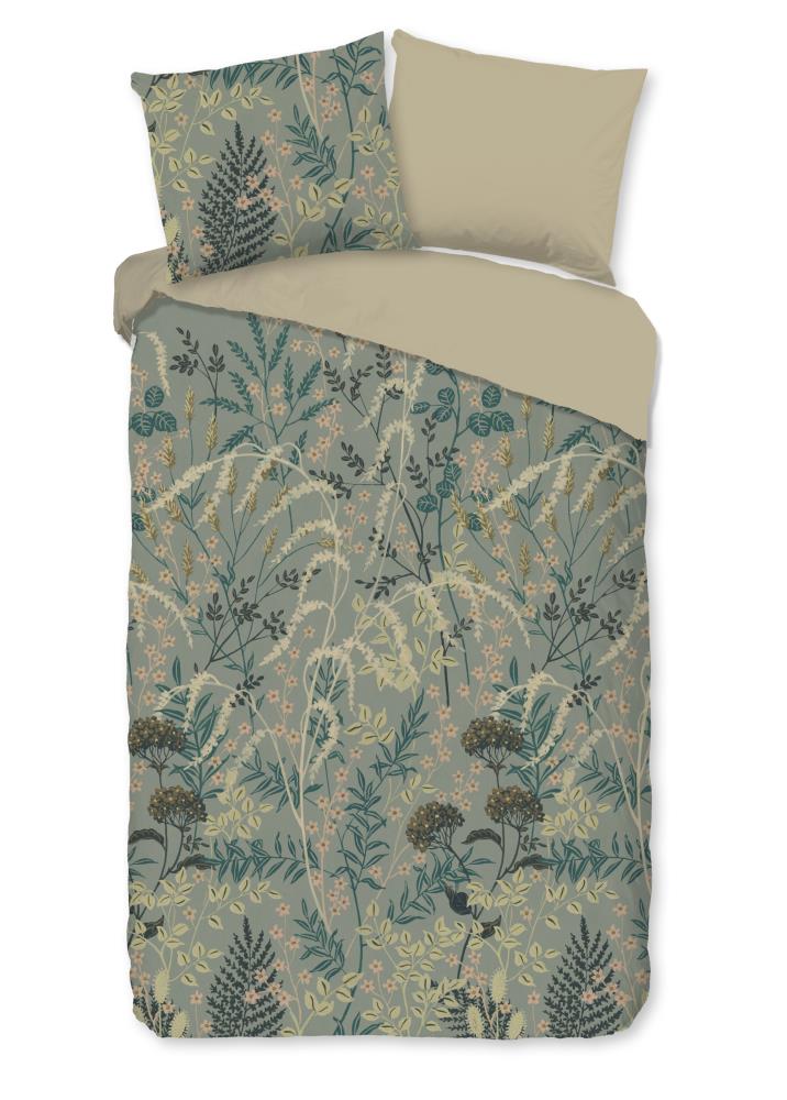 Good Morning Dekbedovertrek "Silve" - Groen - (140x220 cm) - 100% Katoen