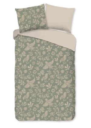 Good Morning dekbedovertrek Odette - Groen - 140 x 220 cm - 100% katoen