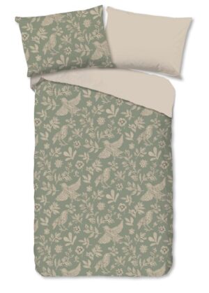 Good Morning dekbedovertrek Odette - Groen - 140 x 200 cm - 100% katoen