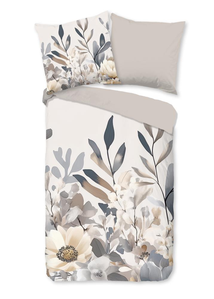 Good Morning Dekbedovertrek "Arlena" - Grijs - (200x200 cm) - 100% Katoen