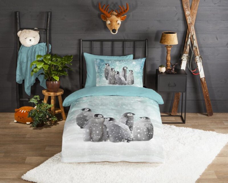 100% katoen dekbedset Pengu van Good Morning in 140 x 200 cm