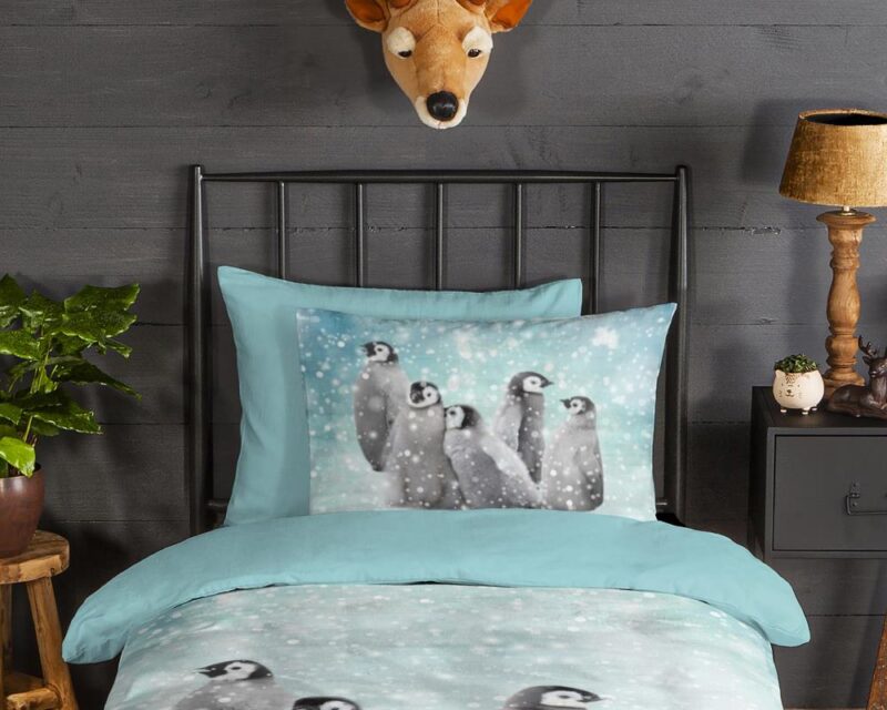 Beddengoed Pengu 140 x 200 cm van Good Morning, Blauw