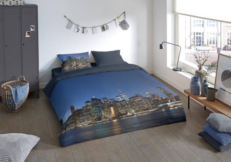 NY City overtrek van Pure, 135 x 200 cm, kussensloop 80 x 80 cm