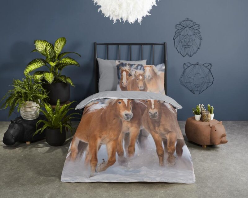 100% katoen dekbedset Happy Horses van Good Morning in 140 x 220 cm
