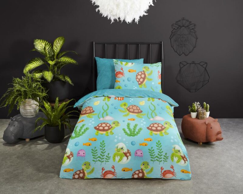 Turtles overtrek van Good Morning, 140 x 200/220 cm