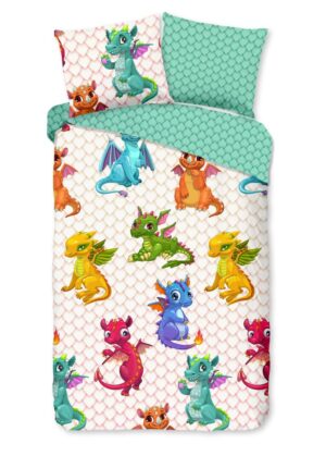 Good Morning dekbedovertrek Dragons - Multicolor - 140 x 200/220 cm - 100% katoen