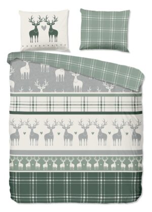 Good Morning dekbedovertrek Bjirk - Groen - 240 x 220 cm - 100% katoen
