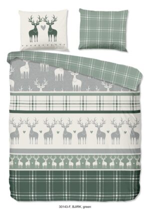 Good Morning dekbedovertrek Bjirk - Groen - 260 x 220 cm - 100% katoen