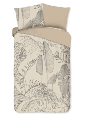 Good Morning dekbedovertrek Sym - Bruin - 140 x 220 cm - 100% katoen