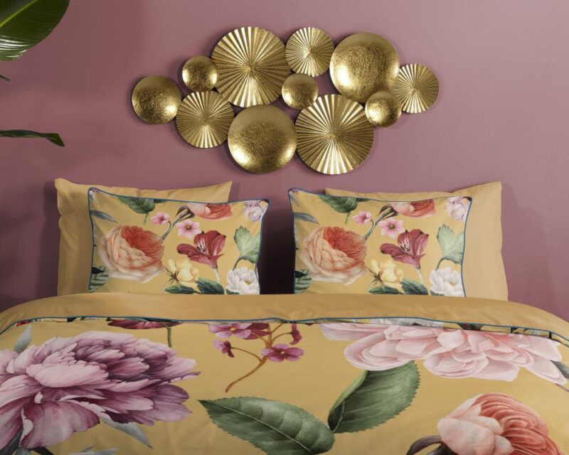 Beddengoed Fiori 155 x 220 cm van Descanso, Geel