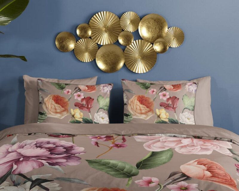 Beddengoed Fiori 140 x 220 cm van Descanso, Bruin
