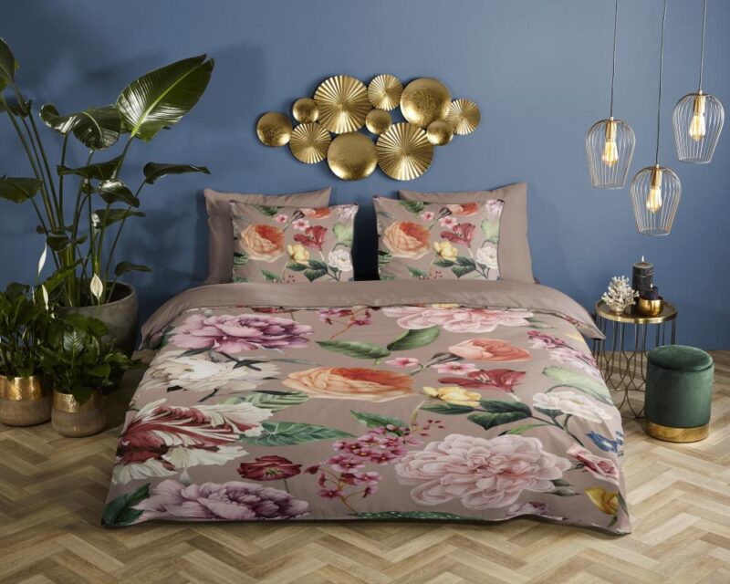 100% organisch katoen dekbedset Fiori van Descanso in 140 x 220 cm