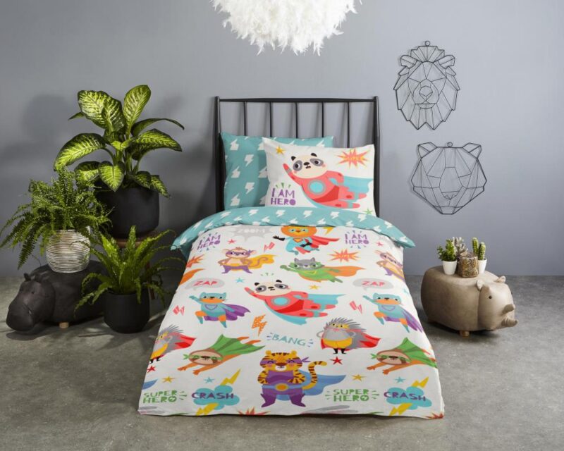 100% katoen dekbedset Superhero van Good Morning in 120 x 150 cm