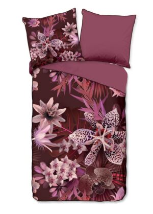 Descanso dekbedovertrek Farze - Rood - 155 x 220 cm - 100% organisch katoen