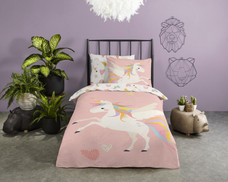 100% katoen dekbedset Unicorn van Good Morning in 140 x 220 cm