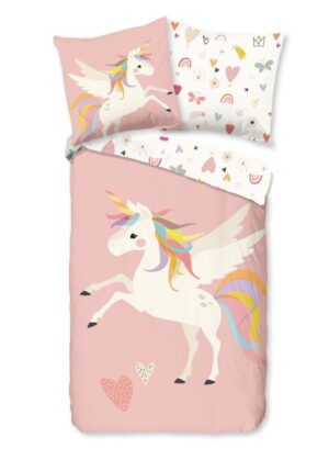Good Morning dekbedovertrek Unicorn - Multicolor - 135 x 200 cm - 100% katoen