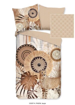 HIP dekbedovertrek Raeni - Bruin - 155 x 220 cm - 100% katoen
