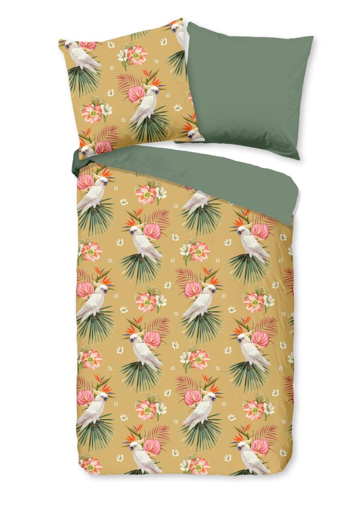 Pure dekbedovertrek Kakatoe - Geel - 135 x 200 cm - 100% Polyester