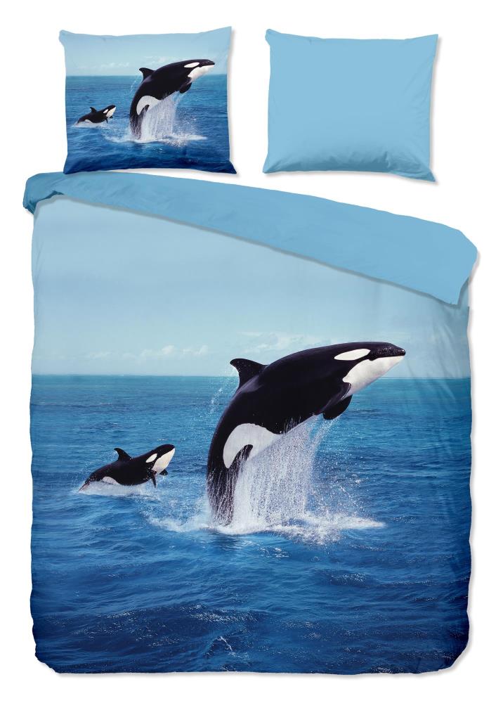 Pure dekbedovertrek Orca - Blauw - 200 x 220 cm - 100% Polyester
