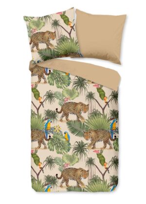 Good Morning dekbedovertrek Tropical - Bruin - 140 x 200 cm - 100% katoen