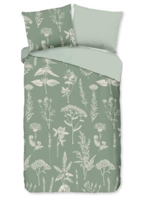 Good Morning dekbedovertrek Herbs - Groen - 140 x 220 cm - 100% katoen