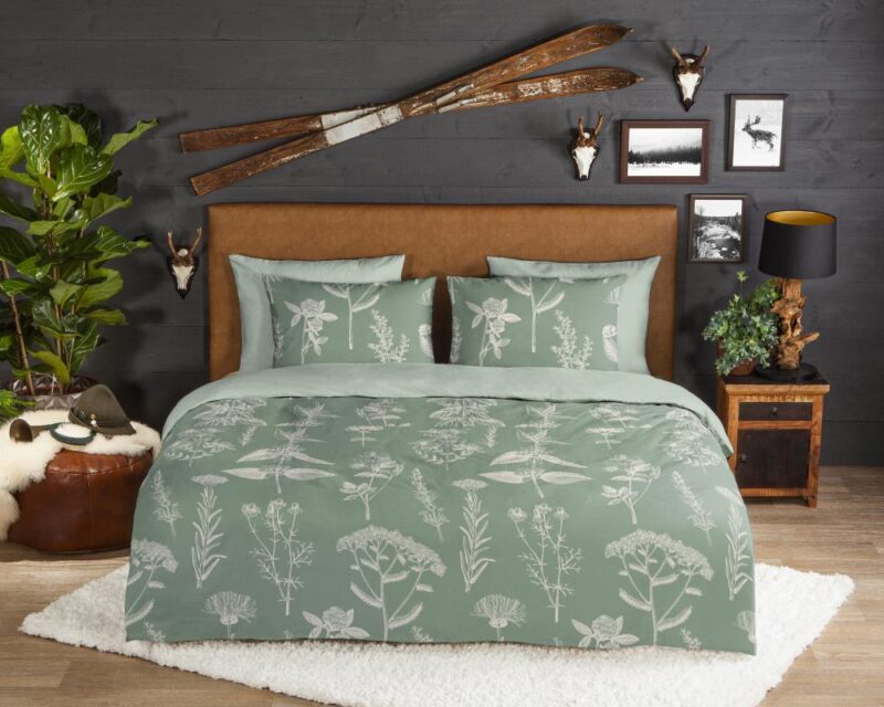100% katoen dekbedset Herbs van Good Morning in 140 x 220 cm