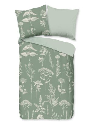 Good Morning dekbedovertrek Herbs - Groen - 200 x 200 cm - 100% katoen