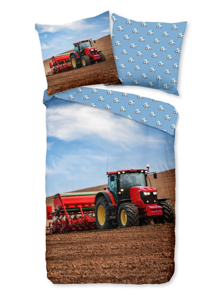 Tractor overtrek van Good Morning, 135 x 200 cm, kussensloop 80 x 80 cm - Multicolor