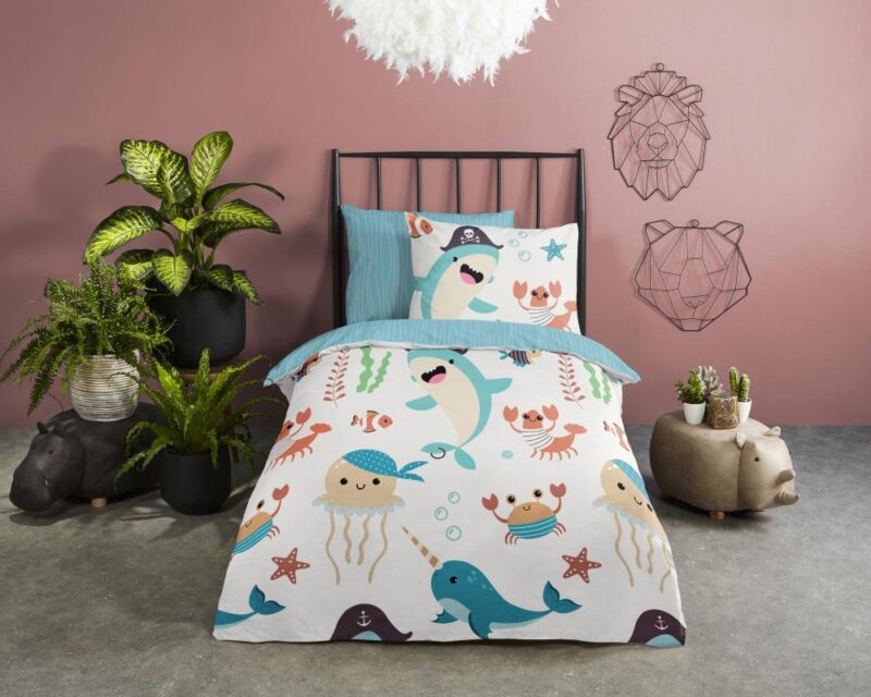 100% katoen dekbedset Seaworld van Good Morning in 135 x 200 cm