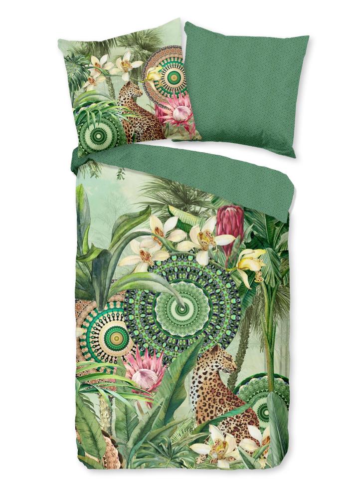HIP dekbedovertrek Abhita - Groen - 155 x 220 cm - 100% katoen
