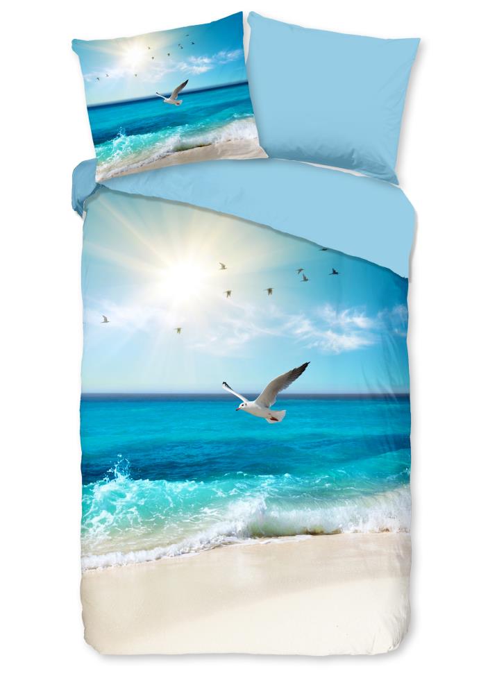 Sealife overtrek van Good Morning, 140 x 200 cm, kussensloop 70 x 90 cm