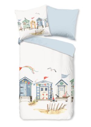 Good Morning dekbedovertrek Vacation - Wit - 135 x 200 cm - 100% katoen
