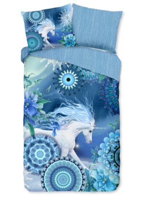HIP dekbedovertrek Lumi - Blauw - 140 x 220 cm - 100% katoen