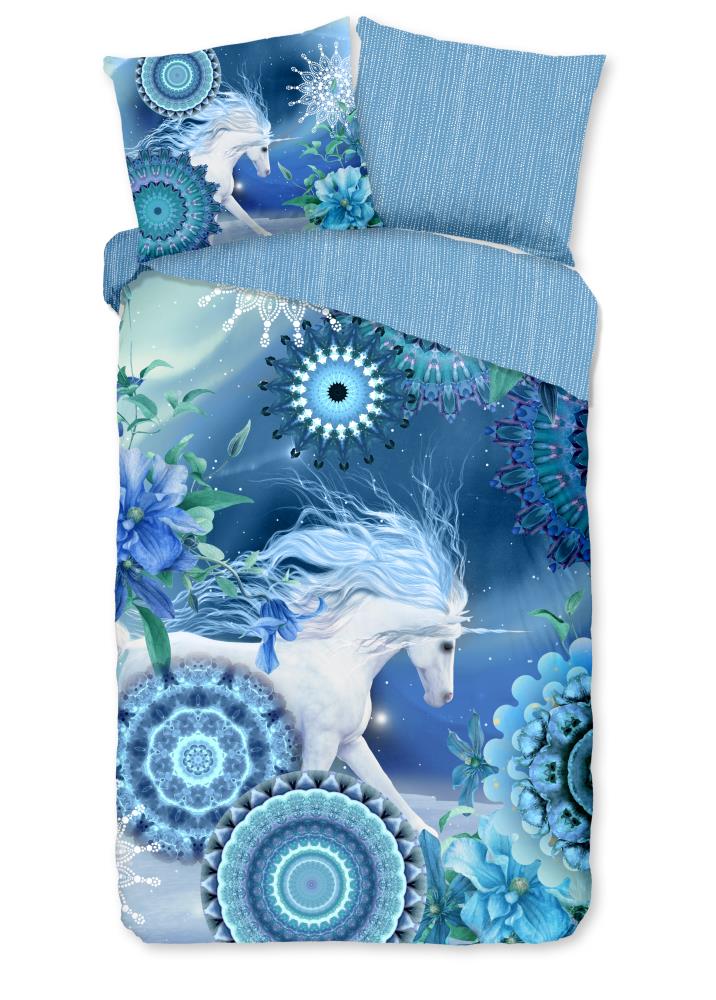 HIP dekbedovertrek Lumi - Blauw - 140 x 220 cm - 100% katoen